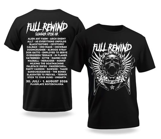Full Rewind T-Shirt Festival 2026 Skull n Guitar